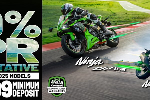 Ninja ZX-4RR and Ninja ZX-6R now available with 3.9% HP and 4.9% PCP APR Representative